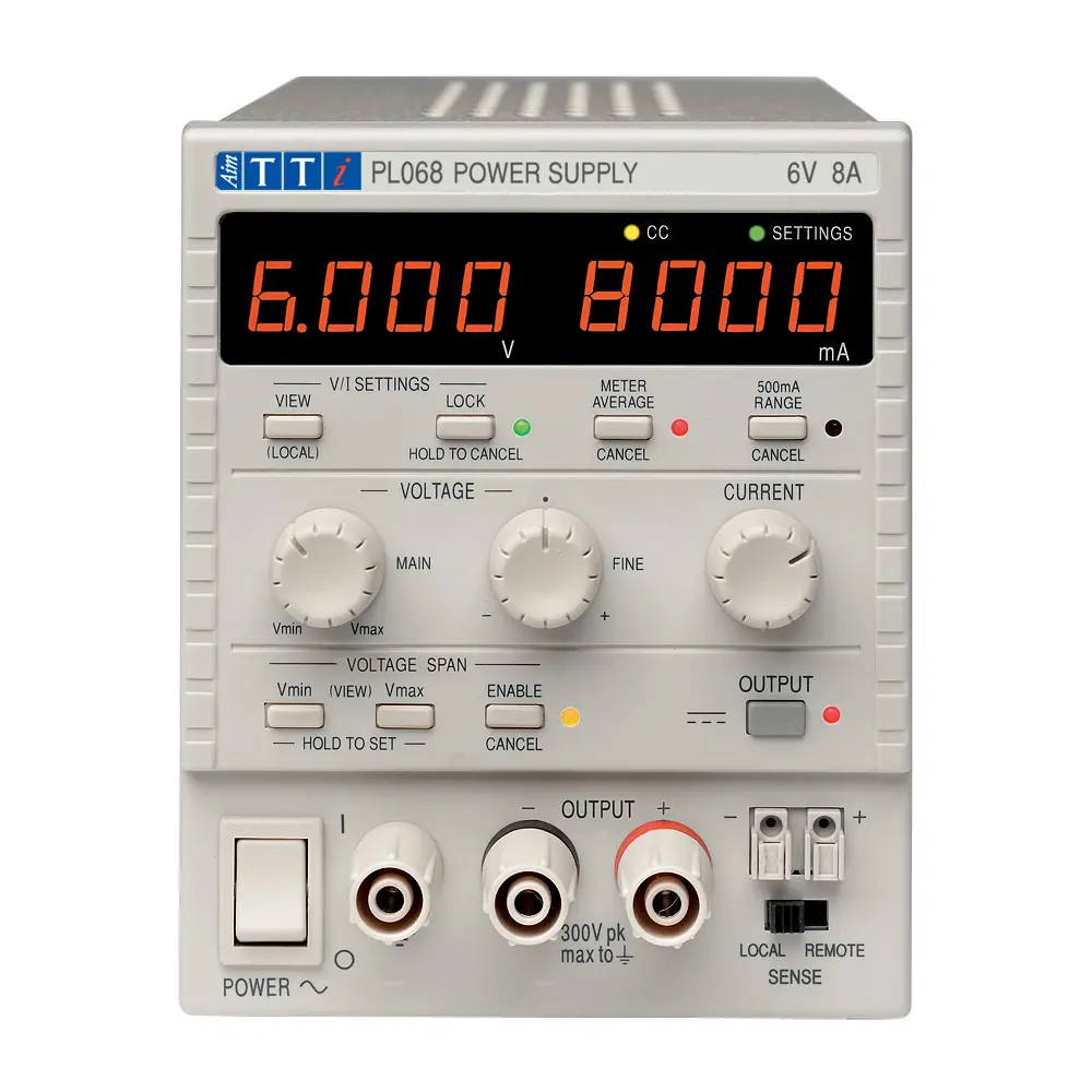 Fuente de alimentación Aim-TTi PL068, 1 salida, 0 → 6V, 0 → 8A, 48W
