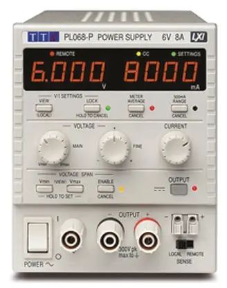 Fuente de alimentación Aim-TTi PL068-P, calibrado UKAS, 1 salida, 0 → 6V, 0 → 8A, 94W