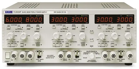 Fuente de alimentación Aim-TTi PL303QMT, calibrado UKAS, 3 salidas, 0 → 30V, 0 → 3A, 228W