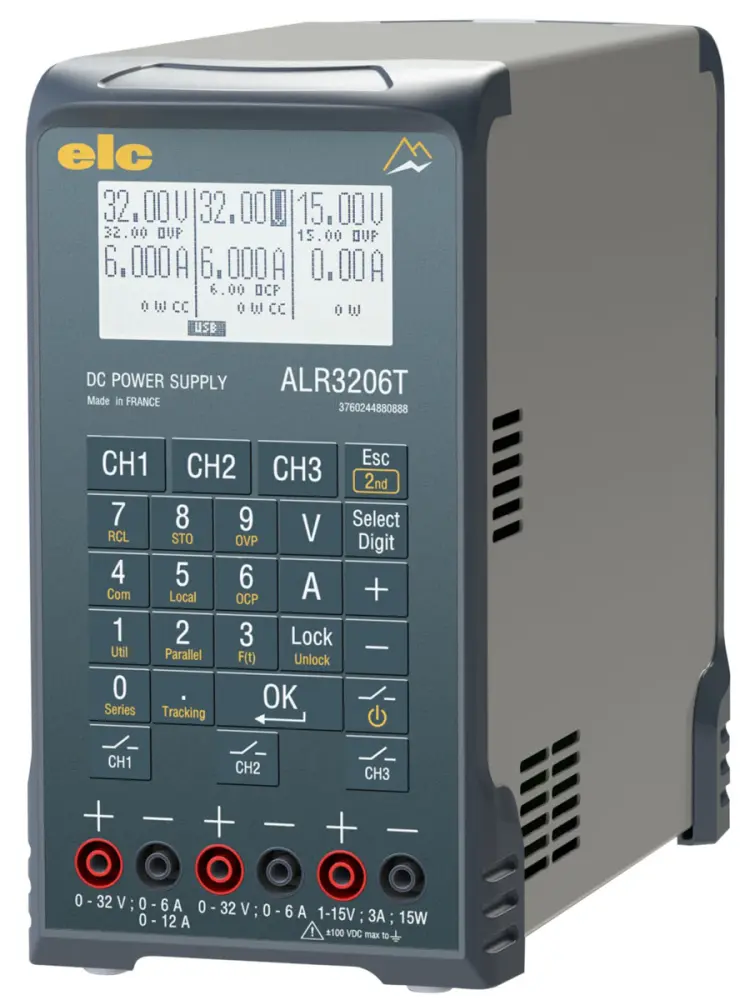 Fuente de alimentación ELC ALR3206T, 3 salidas, 0 → 32V, 3A, 400W