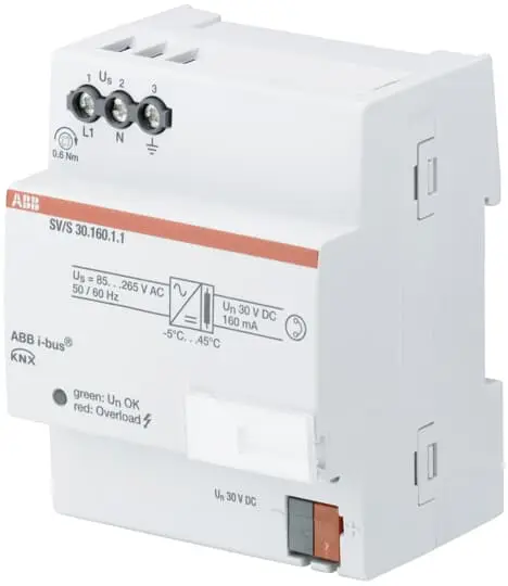Fuente de alimentación de carril DIN ABB SV/S 30V dc 160mA | 2CDG110144R0011 SV/S 30.160.1.1