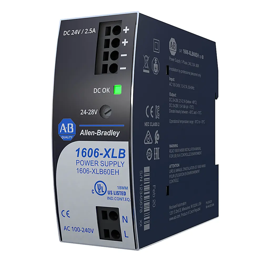 Fuente de alimentación de carril DIN Allen Bradley, 1606 24V dc 2.5A | 1606-XLB60EH
