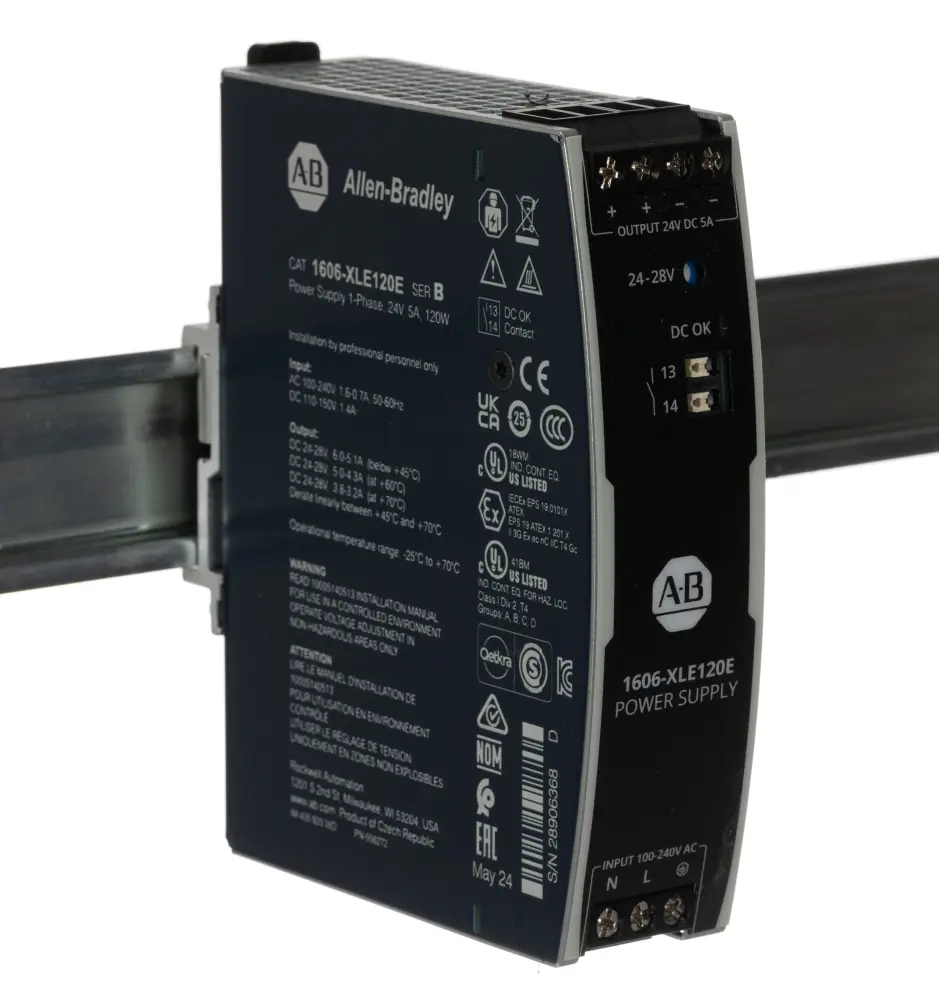 Fuente de alimentación de carril DIN Allen Bradley, 1606 24V dc 5A | 1606-XLE120E