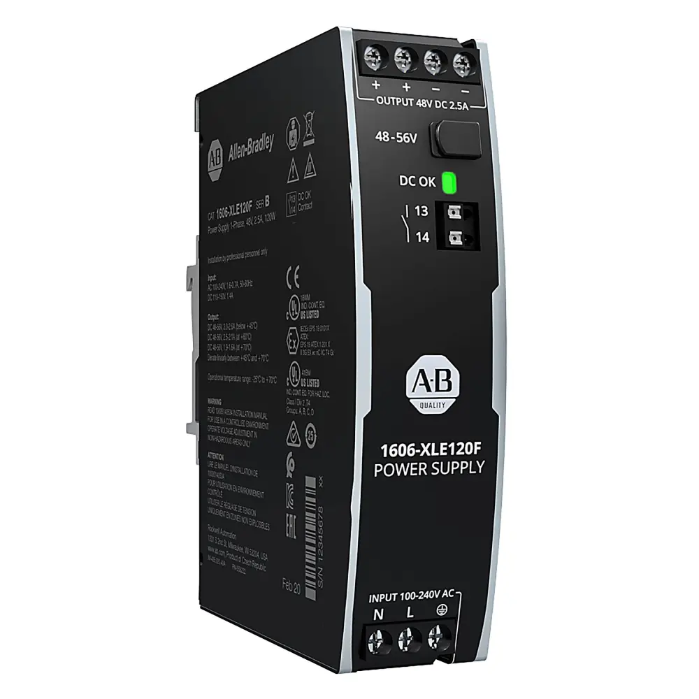 Fuente de alimentación de carril DIN Allen Bradley, 1606 48V dc 2.5A | 1606-XLE120F