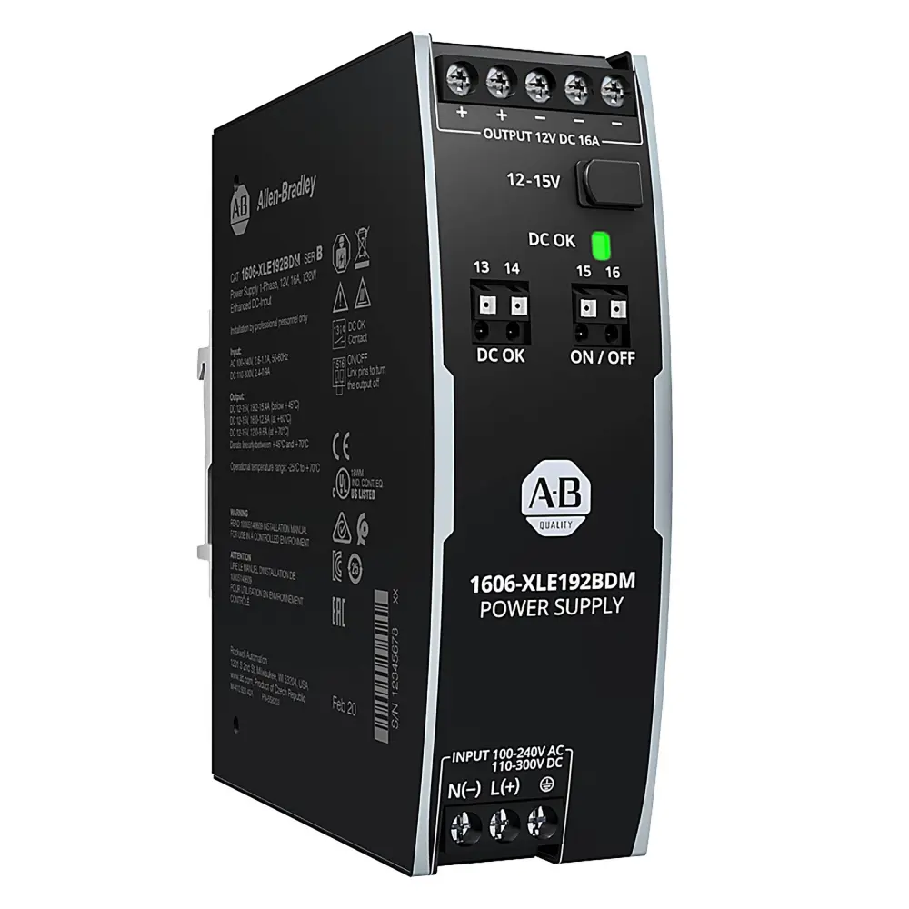 Fuente de alimentación de carril DIN Allen Bradley, 1606 12V dc 16A | 1606-XLE192BDM