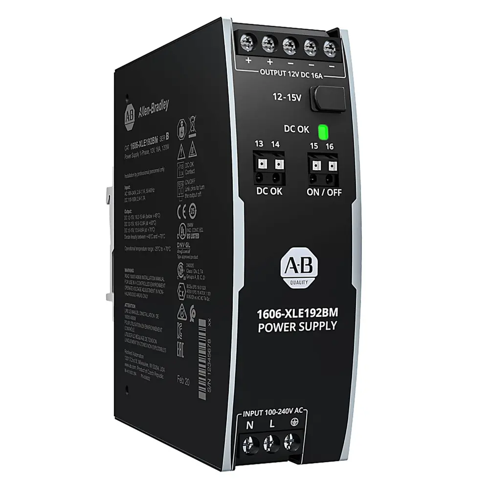 Fuente de alimentación de carril DIN Allen Bradley, 1606 12V dc 16A | 1606-XLE192BM