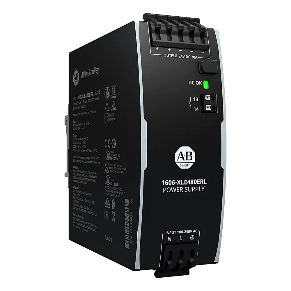 Fuente de alimentación de carril DIN Allen Bradley, 1606 24V dc 20A | 1606-XLE480ERL