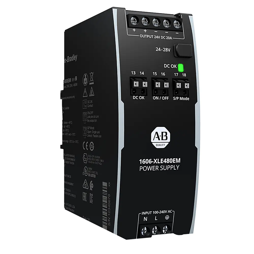Fuente de alimentación de carril DIN Allen Bradley, 1606 24V dc 20A | 1606-XLE480EM