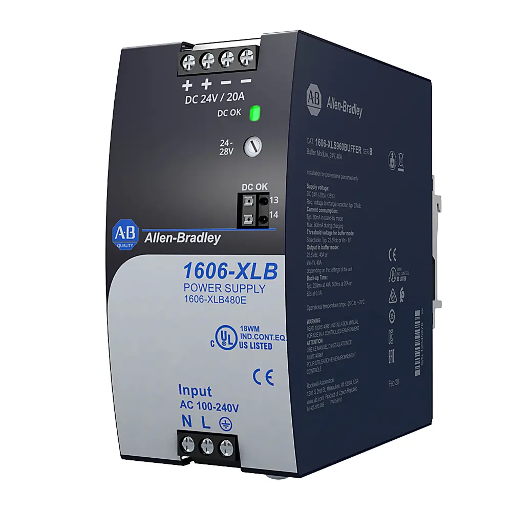 Fuente de alimentación de carril DIN Allen Bradley, 1606 24V dc 20A | 1606-XLB480E