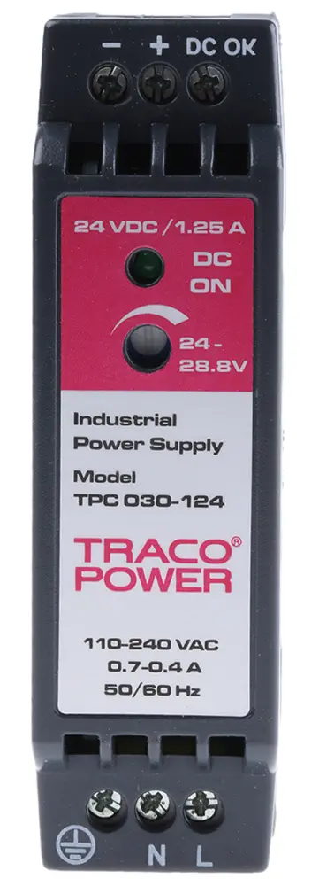 Fuente de alimentación de carril DIN TRACOPOWER, TPC, 1 salida 24V dc 1.25A 30W | TPC 030-124