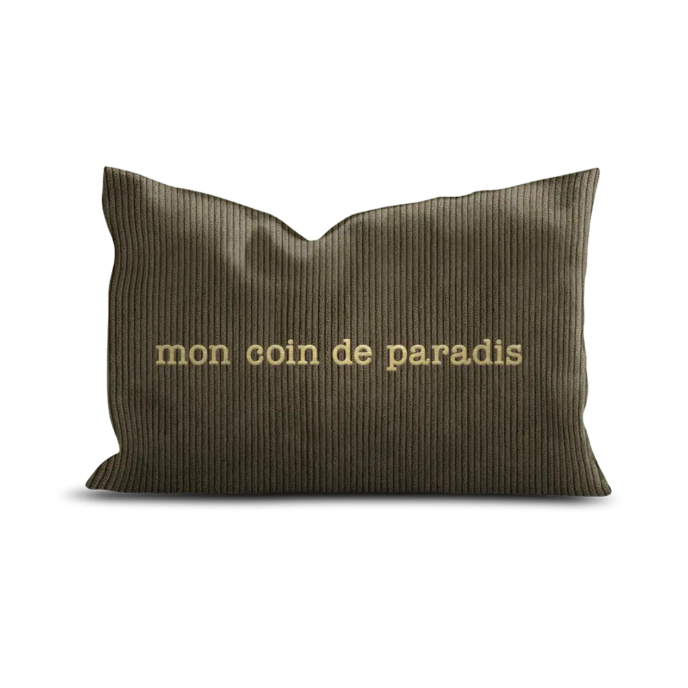 Multifunción Compacto Coussin Velours Brodé Mon coin de Paradis - Pôdevache