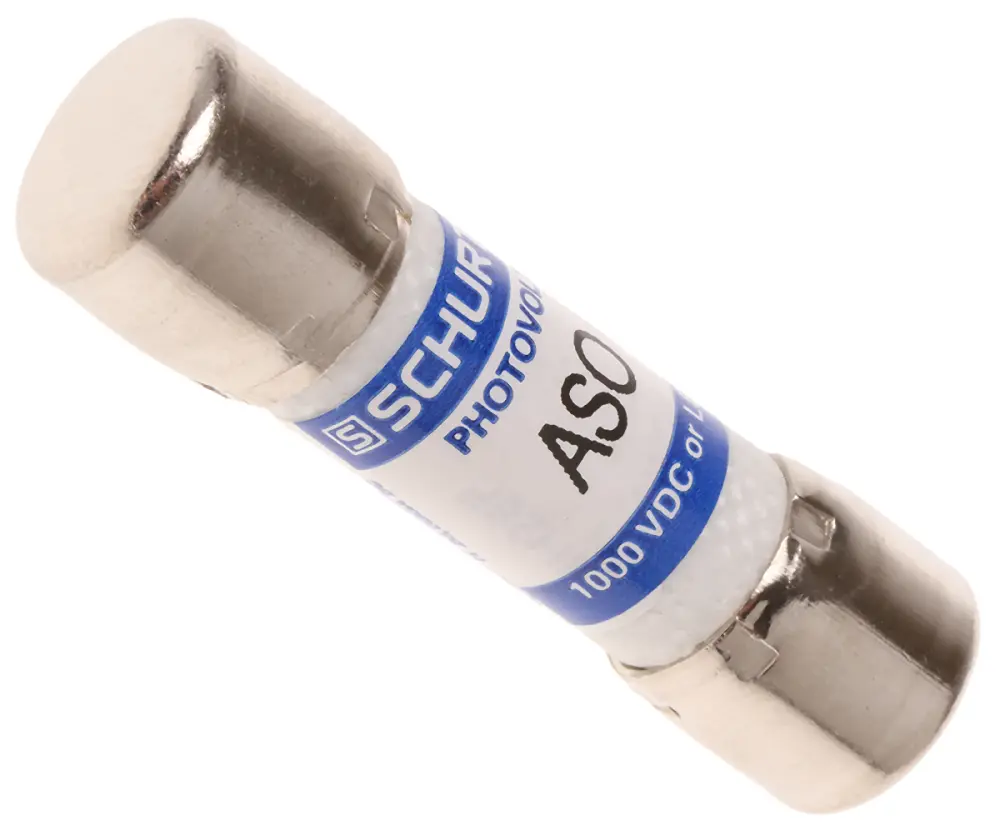 Fusible de cartucho de Melamina Schurter, serie ASO 10.3x38, 1kV dc, 6A, 10 x 38mm, acción rápida | 90.0006