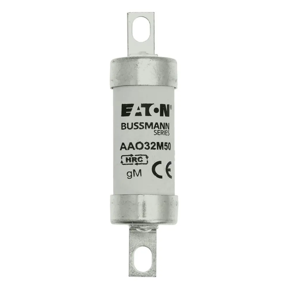Fusible de cuchillas perforadas excéntricas Eaton Eaton Bussmann, A2, gM, 500V, 32A, BS88, IEC 60269 | AAO32M50