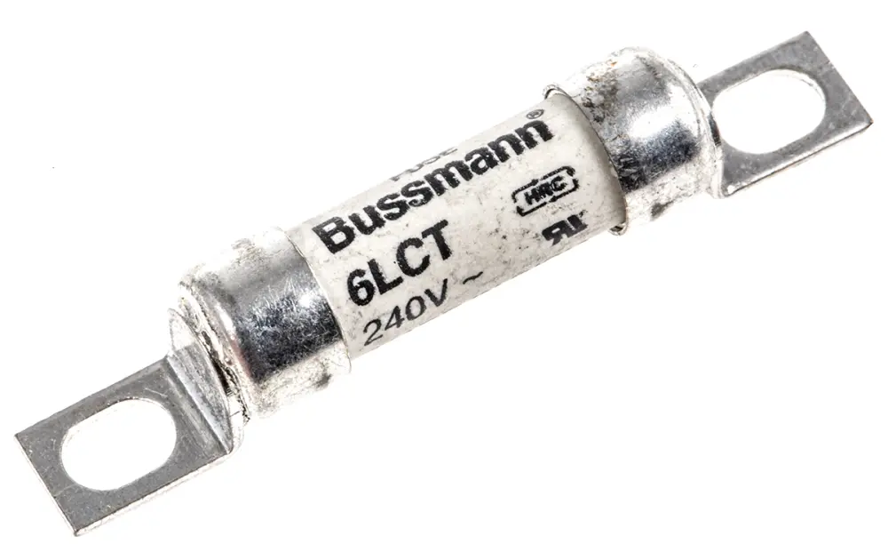 Fusible de cuchillas perforadas excéntricas Eaton, LCT, aR, 240 V ac, 150V dc, 6A, FF, BS 88, IEC 269-4 | 6LCT