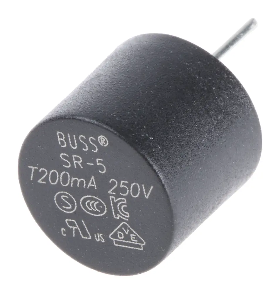 Fusible no rearmable, Eaton, SR-5-200MA-BK, 200mA, T 250V ac