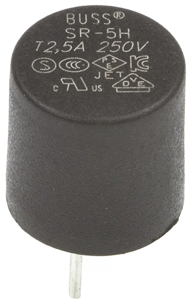 Fusible no rearmable, Eaton, SR-5H-2-5A-BK, 2.5A, T 300V ac