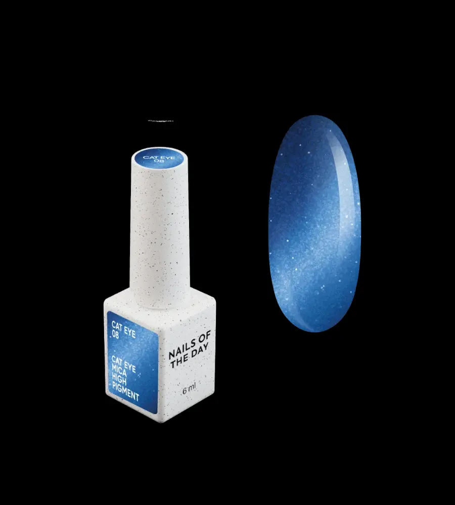 NAILSOFTHEDAY Gel Polish Cat Eye 08 — esmalte semipermanente azul efecto ojo de gato con partículas metálicas finas y ...