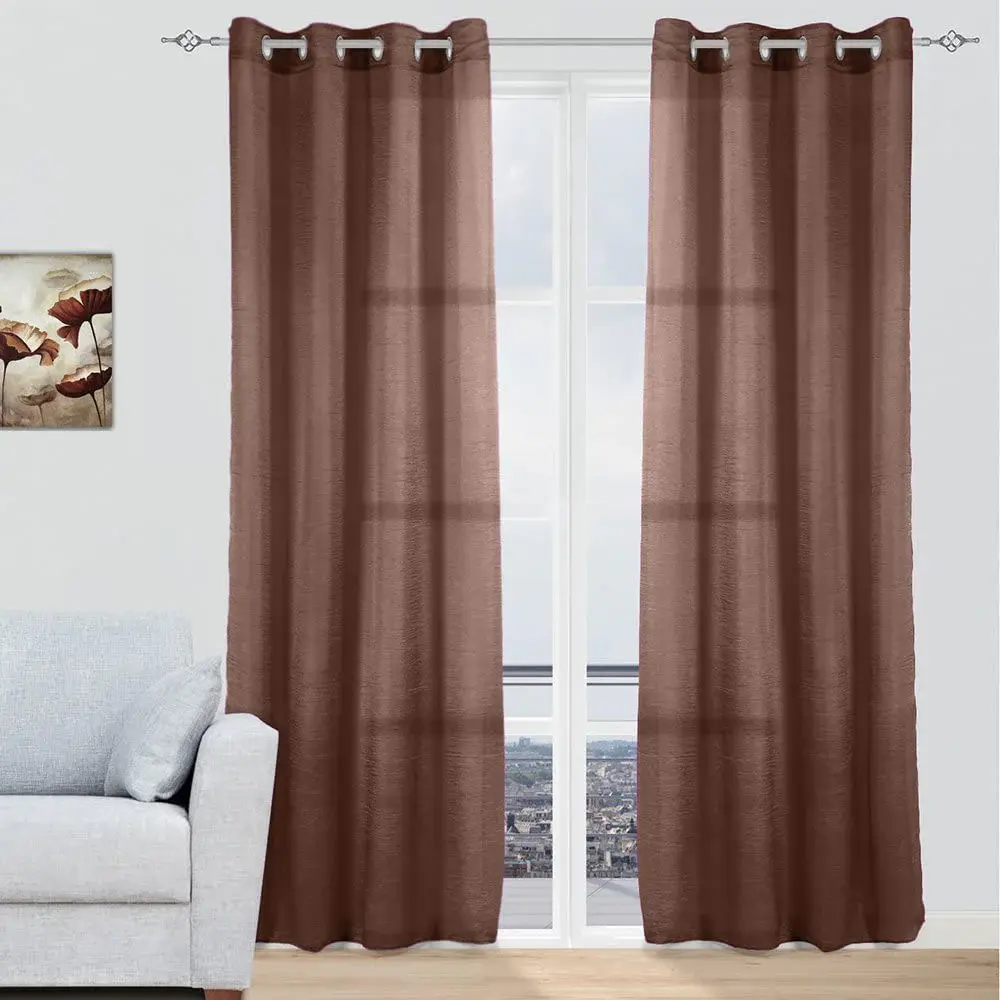 Cortinas modernas translucidas - Marrón con Baterí de Larga Duración