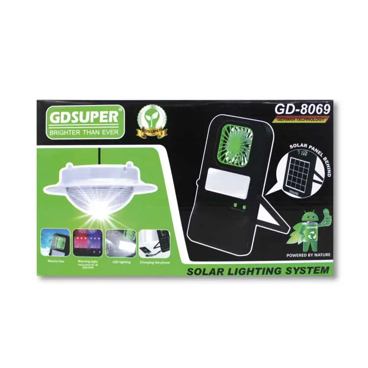 PANEL DE LUZ SOLAR - GD-8069 con Baterí de Larga Duración