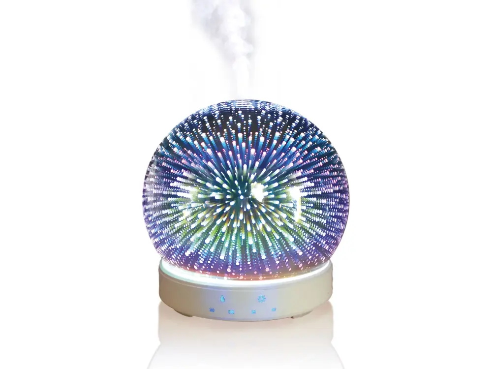 Difusor de aromas ultrasónico de 12W con luz LED efecto 3D con Chapado en Oro