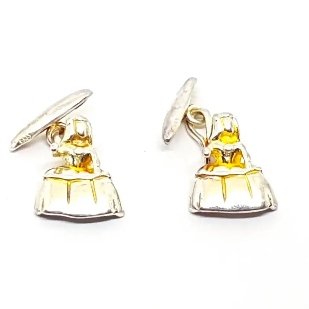 Gemelos vintage para hombre, plata antigua las meninas, velázquez. Hacia 1990.