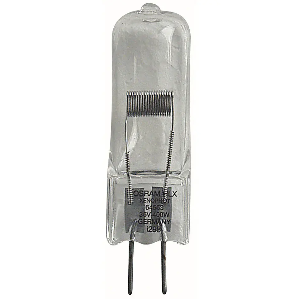 2 PIN FOTO 36v 400w Gy6.35 EVD 64663 OSRAM con Baterí Recargable