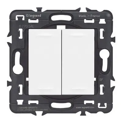 Commande double sans fils, sans pile Self-e Mosaic Netatmo pour éclairage et prises - blanc