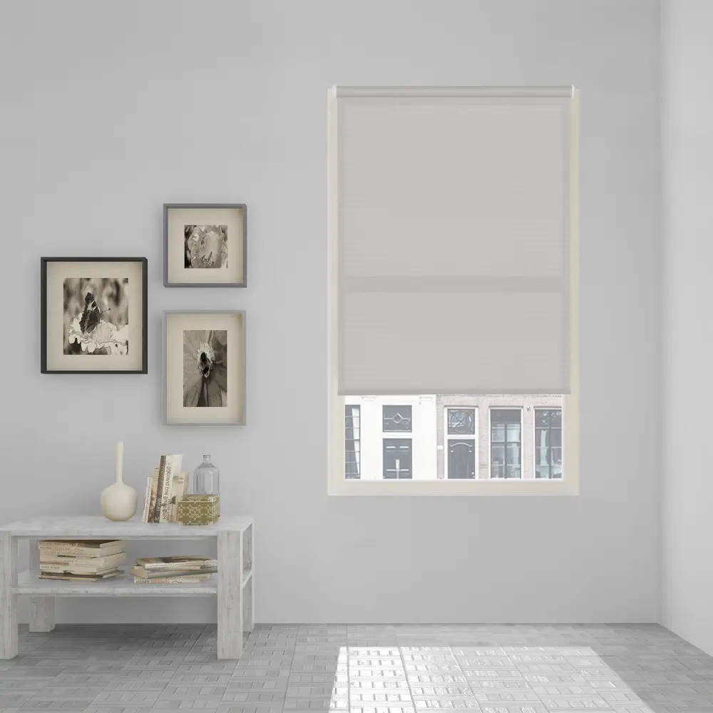 Estor enrollable sencillo fix traslúcido ecofuture gris 60 x 190cm