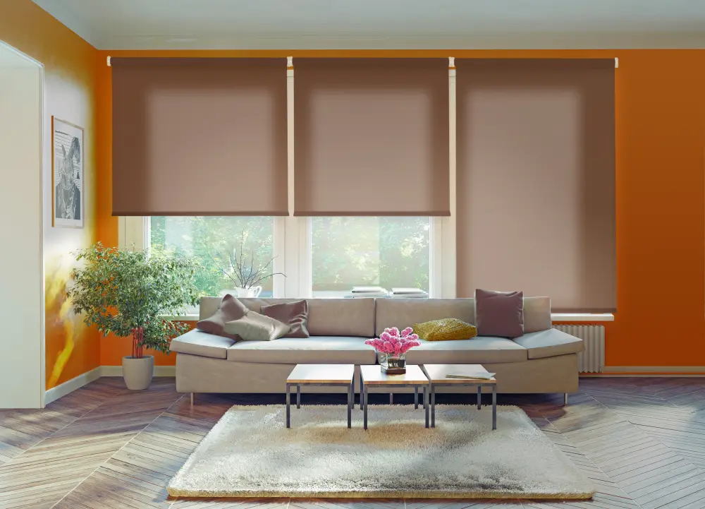 Estor enrollable traslúcido ecofuture marrón 120 x 190cm