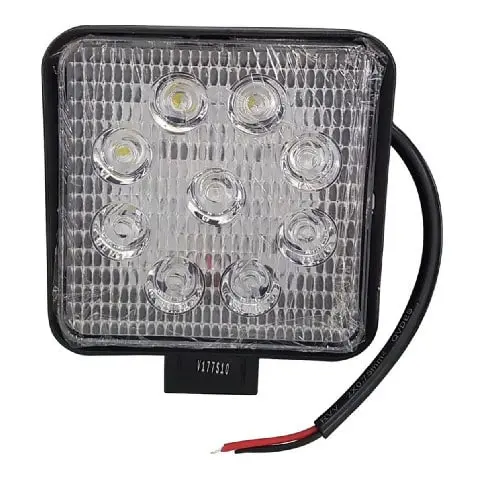 Faro de trabajo cuadrado 09 LED 12-36V 27W Luz Clara (JR-06)