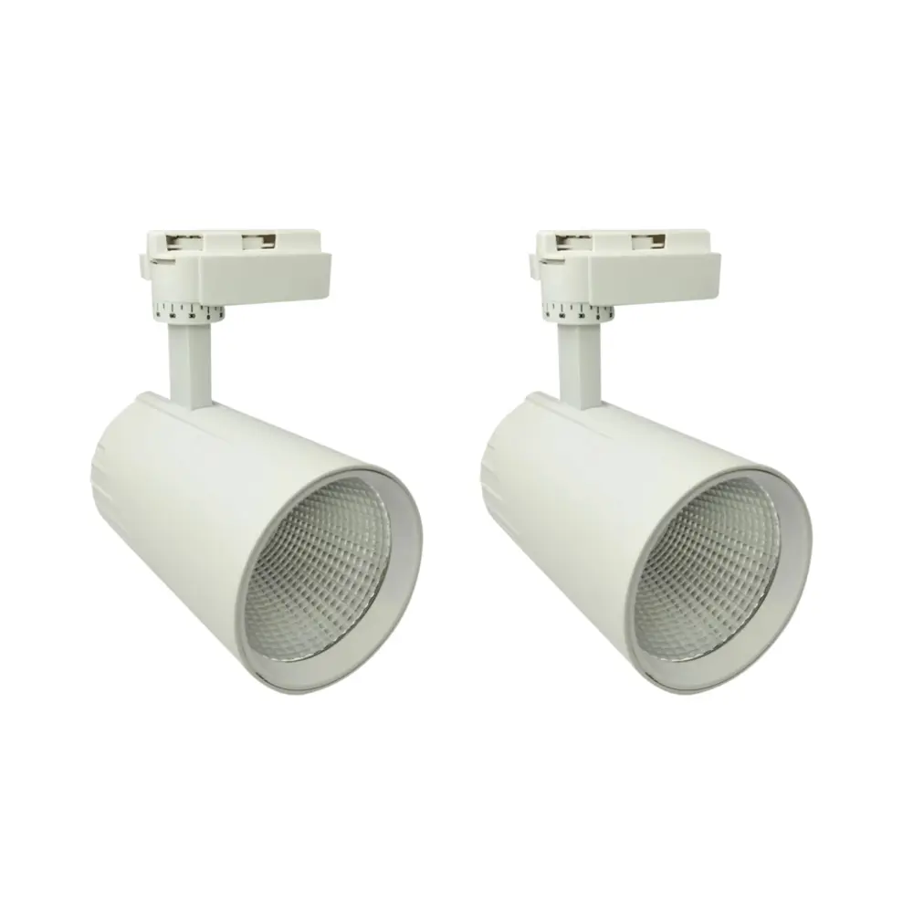 2x foco LED carril 30w, blanco 4200k, 3000 lm, 220v monofásico, blanco