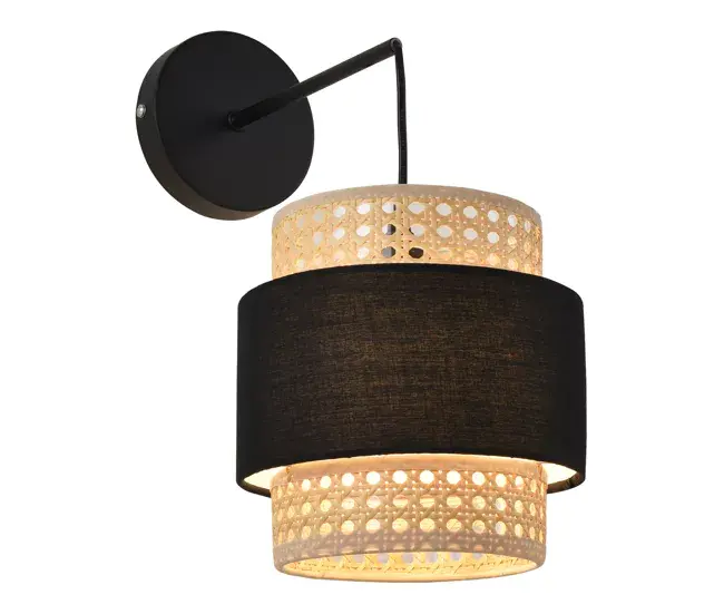 Lámpara de pared Southampton moderna 1x E14 40 W metal-plástico 36 x 30 x 18 cm - Negro y Arena