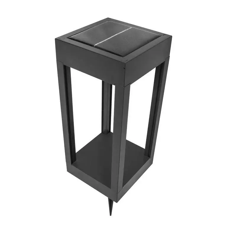 Luminario solar LED Cubo de piso luz calida y RGB color negro - Ilumileds