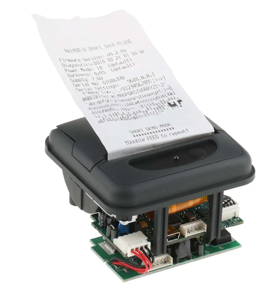 Impresora de panel Able Systems Ap1400VKITRS, anchura de papel 57mm, rerespuesta 8 puntos/mm, 384 puntos/línea