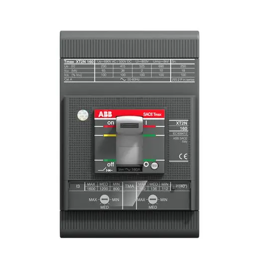 Disyuntores de caja moldeada MCCB ABB, 3 Polos, 52A, Montaje fijo, SACE Tmax XT, XT2S | 1SDA067767R1 XT2S 160 MA 52 FF