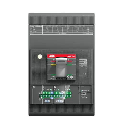 Disyuntores de caja moldeada MCCB ABB, 3 Polos, 250A, Capacidad de Ruptura 65 kA, Montaje fijo, SACE Tmax XT, XT4N | 1SDA0...