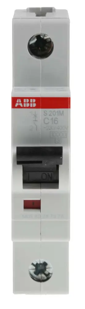 Interruptor automático 1P, 16A, Curva Tipo C, Poder de corte 10 kA S201M-C16, System Pro M Compact, Montaje en Carril | 2...