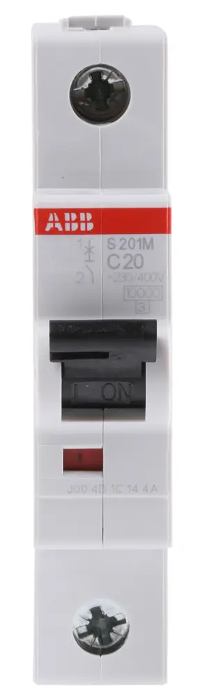 Interruptor automático 1P, 20A, Curva Tipo C, Poder de corte 10 kA S201M-C20, System Pro M Compact, Montaje en Carril | 2...