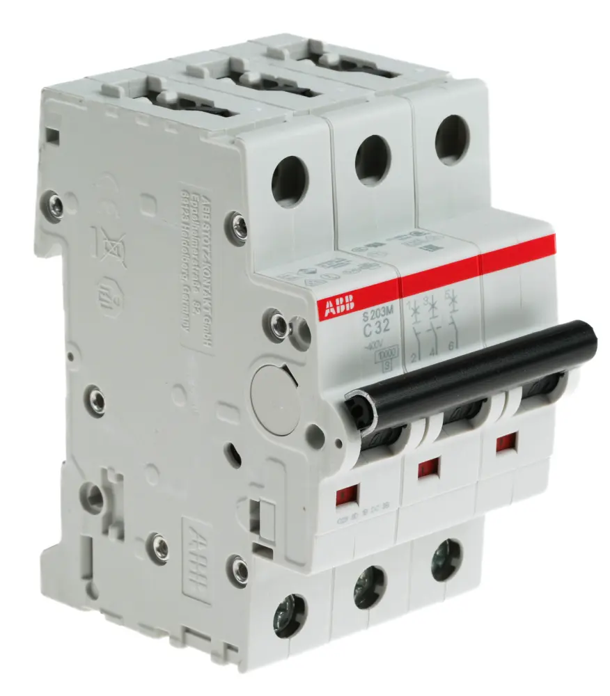Interruptor automático 3P, 32A, Curva Tipo C, Poder de corte 10 kA S203M-C32, System Pro M Compact, Montaje en Carril | 2...
