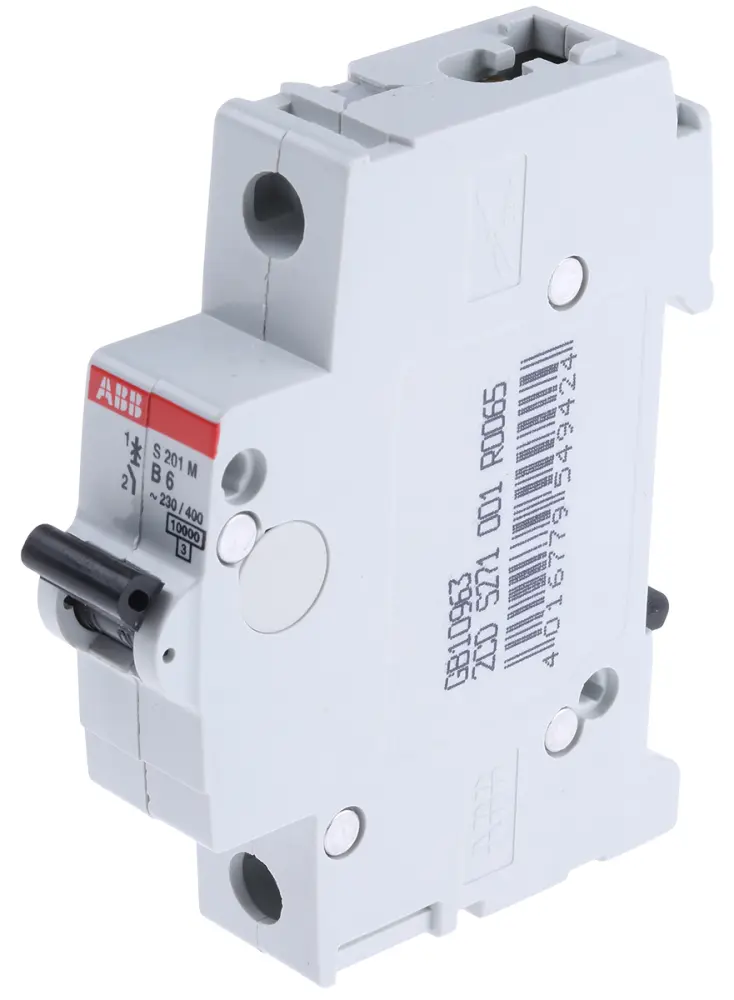 Interruptor automático 1P, 6A, Curva Tipo B, Poder de corte 10 kA S201M-B6, System Pro M Compact, Montaje en Carril DIN |...