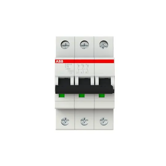 Interruptor automático 3P, 6A, Curva Tipo C, Poder de corte 10 kA S203M-C6, System Pro M Compact, Montaje en Carril DIN |...