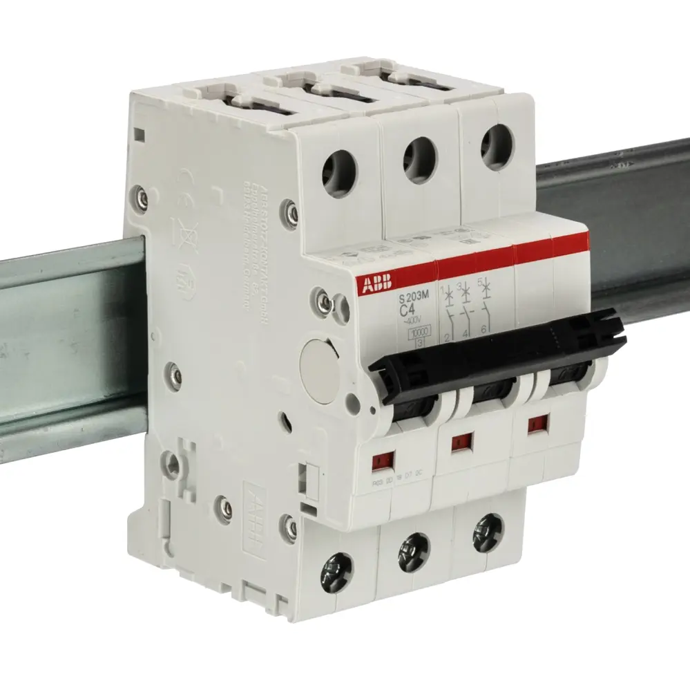 Interruptor automático 3P, 4A, Curva Tipo C, Poder de corte 10 kA S203M-C4, System Pro M Compact, Montaje en Carril DIN |...