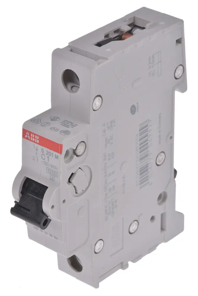 Interruptor automático 1P, 1A, Curva Tipo C, Poder de corte 10 kA S201M-C2, System Pro M Compact, Montaje en Carril DIN |...