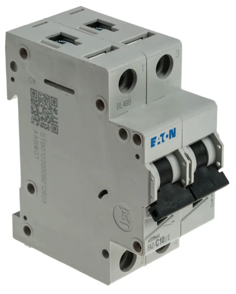 Interruptor automático 2P, 10A, Curva Tipo C, Poder de corte 10 kA FAZ-C10/2, xEffect, Montaje en Carril DIN | 278756 FAZ...