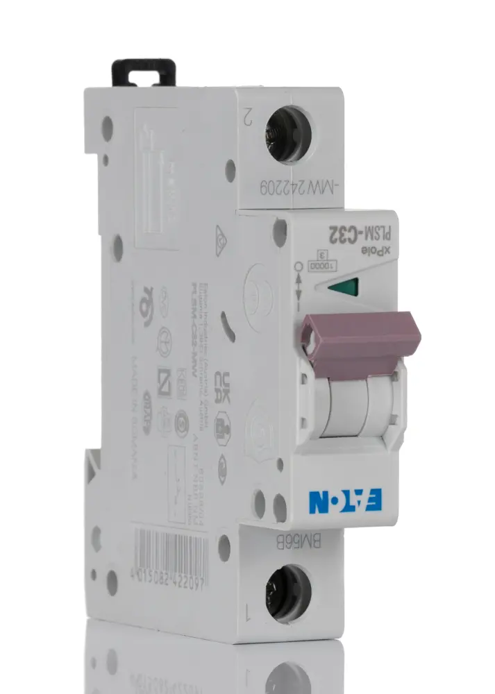 Interruptor automático 1P, 32A, Curva Tipo C, Poder de corte 10 kA, xPole, Montaje en Carril DIN | 242209 PLSM-C32-MW Eaton