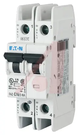 Interruptor automático 2P, 3A, Curva Tipo D, Poder de corte 10 kA, xEffect, Montaje en Carril DIN | 102181 FAZ-D3/2-NA Eaton