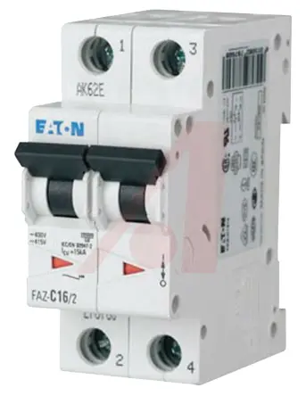 Interruptor automático 2P, 6A, Curva Tipo C, Poder de corte 10 kA, xEffect, Montaje en Carril DIN | 278754 FAZ-C6/2 Eaton
