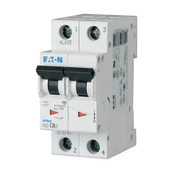 Interruptor automático 2P, 5A, Curva Tipo C, Poder de corte 10 kA FAZ-C5/2, xEffect, Montaje en Carril DIN | 278753 FAZ-C...