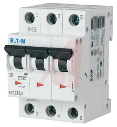 Interruptor automático 3P, 8A, Curva Tipo B, Poder de corte 10 kA, xEffect, Montaje en Carril DIN | 278842 FAZ-B8/3 Eaton