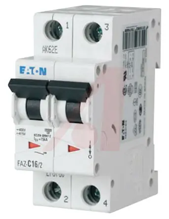 Interruptor automático 2P, 8A, Curva Tipo B, Poder de corte 10 kA, xEffect, Montaje en Carril DIN | 278729 FAZ-B8/2 Eaton